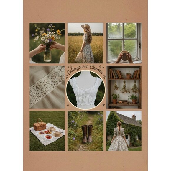 Zara White Milkmaid Cotton Corset Crop Top | Coquette Cottagecore Romantic Boho - Picture 11 of 13